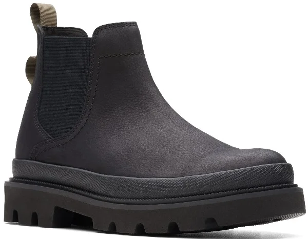 Φωτογραφία προϊόντος: Clarks ανδρικό chelsea boot δέρμα νουμπούκ σε μαύρη απόχρωση 261734187 Badell Top Black
