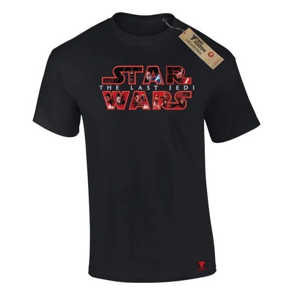 Φωτογραφία προϊόντος: Κέντημα και στάμπα Star wars σε Ανδρικό Μπλουζάκι Βαμβακερό Takeposition σε Μαύρο