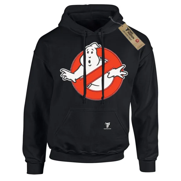 Φωτογραφία προϊόντος: Κέντημα και στάμπα Ghostbusters Logo σε Ανδρική φούτερ με κουκούλα Takeposition σε Μαύρο