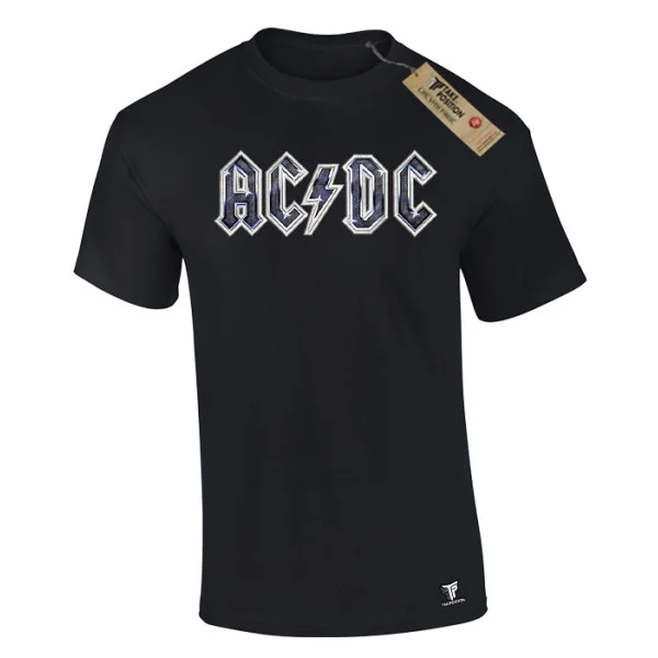 Φωτογραφία προϊόντος: Κεντημένη στάμπα Acdc Metal logo σε Ανδρικό Μπλουζάκι Βαμβακερό Takeposition, Μαύρο | 214-320-7520