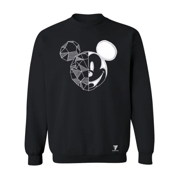 Φωτογραφία προϊόντος: Κέντημα και στάμπα Mickey sketch 3d σε Ανδρική φούτερ μπλούζα Takeposition σε Μαύρο
