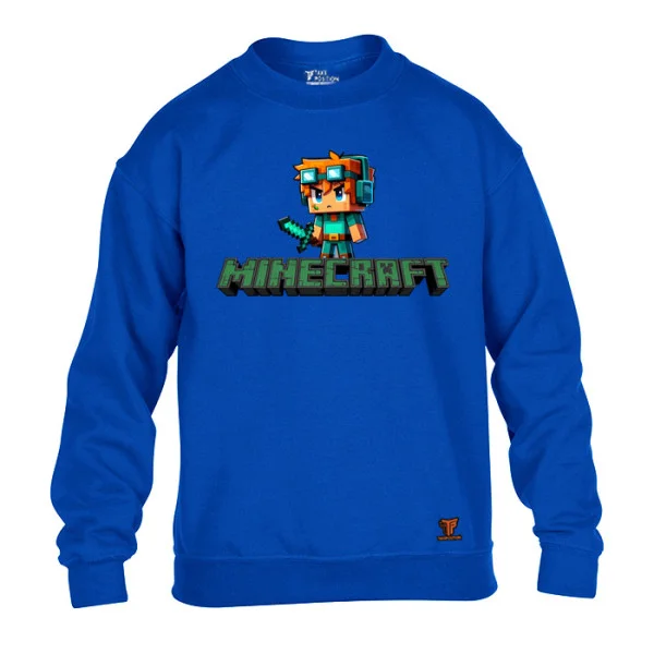 Φωτογραφία προϊόντος: Κέντημα σε στάμπα Minecraft Heroe σε Παιδικό Φούτερ Takeposition σε Μπλε Royal