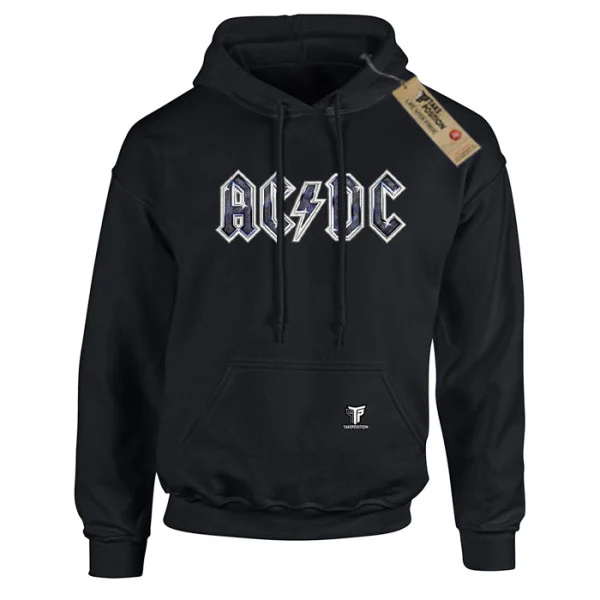Φωτογραφία προϊόντος: Κεντημένη στάμπα Acdc metal logo σε Ανδρικό Φούτερ με Κουκούλα Takeposition, Μαύρο | 214-907-7520
