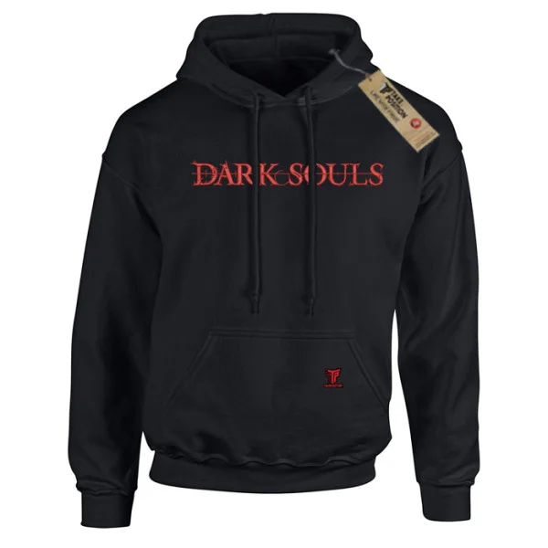 Φωτογραφία προϊόντος: Κέντημα και στάμπα Dark Souls Logo σε Ανδρική φούτερ με κουκούλα Takeposition σε Μαύρο