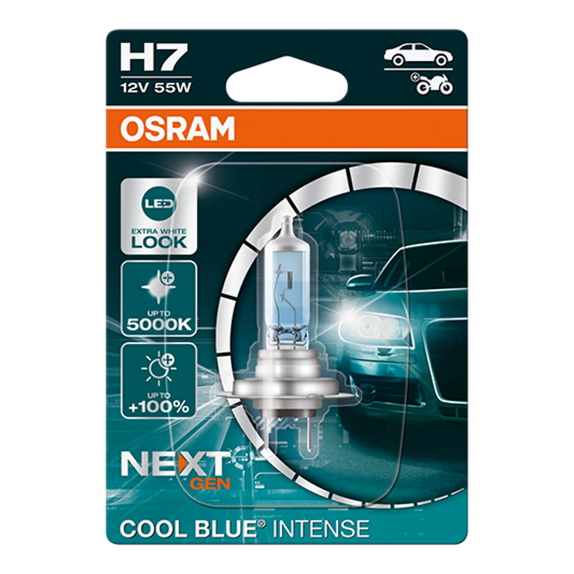 Φωτογραφία προϊόντος: Osram Λάμπα Cool Blue Intense H7 Αλογόνου 12V 55W 1τμχ OSRAM OSR-H7-55W-CBN