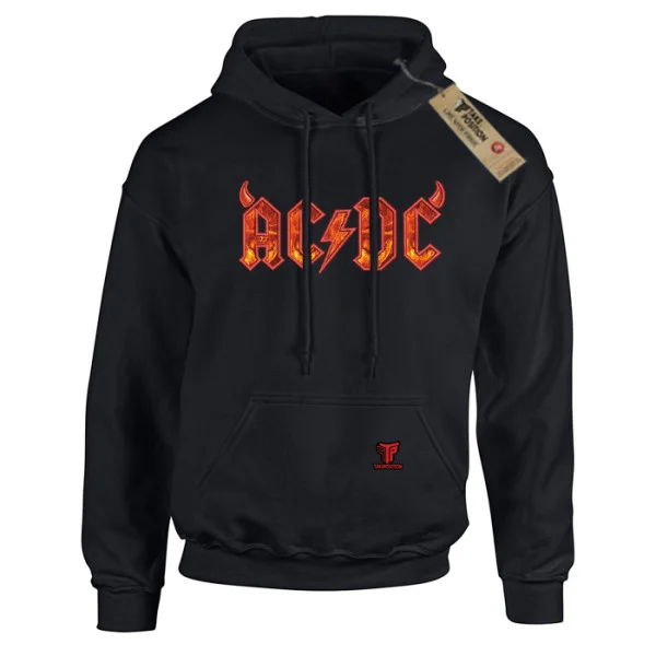 Φωτογραφία προϊόντος: Κεντημένη στάμπα Acdc Hell rasizen σε Ανδρικό Φούτερ με Κουκούλα Takeposition, Μαύρο | 214-907-7500