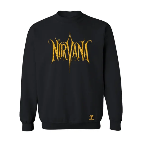 Φωτογραφία προϊόντος: Κέντημα Nirvana logo σε Φούτερ Μπλούζα Unisex Takeposition, Μαύρο | 214-332-7525