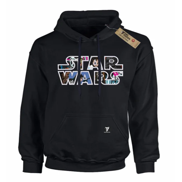 Φωτογραφία προϊόντος: Κέντημα σε στάμπα Star Wars Retro σε Παιδικό Φούτερ με κουκούλα Takeposition σε Μαύρο