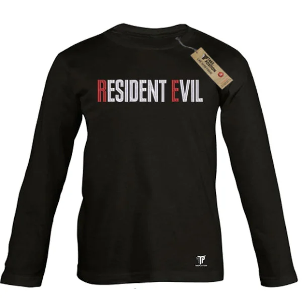 Φωτογραφία προϊόντος: Κέντημα Resident Evil σε Παιδικό Μπλουζάκι Μακρυμάνικο Takeposition – Μαύρο