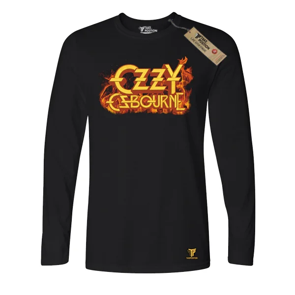 Φωτογραφία προϊόντος: Κεντημένη στάμπα Ozzy Ozbourne σε Ανδρική Μπλούζα Μακριά Μανίκια Takeposition, Μαύρο | 214-333-7532