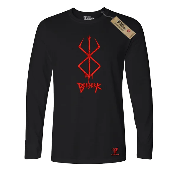 Φωτογραφία προϊόντος: Κέντημα Berserk logo & symbol σε Ανδρική λεπτή μπλούζα με μακριά μανίκια Takeposition σε Μαύρο