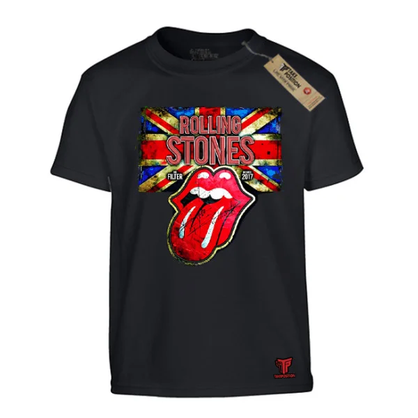 Φωτογραφία προϊόντος: Κεντημένη στάμπα Rolling Stones σε Παιδική Μπλούζα Κοντομάνικη Takeposition, Μαύρο | 214-806-7530