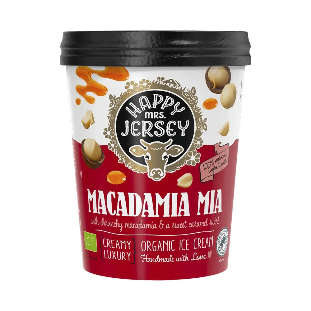 Φωτογραφία προϊόντος: Παγωτό με Καρύδι Macadamia 500mL Happy Mrs Jersey Bio - 221029366 Ολλανδία Βιολογικό προϊόν