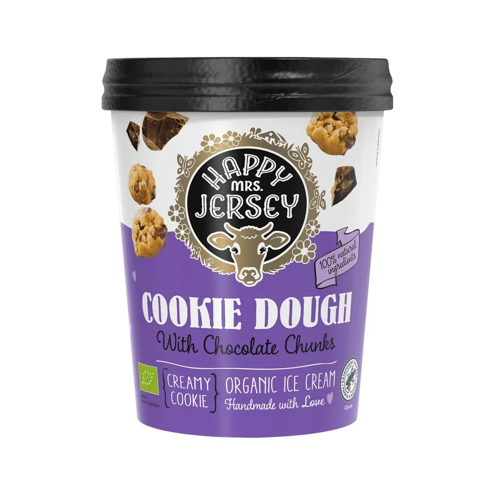 Φωτογραφία προϊόντος: Παγωτό Cookies με Σοκολάτα 500mL Happy Mrs Jersey Bio - 221029365 Ολλανδία Βιολογικό προϊόν