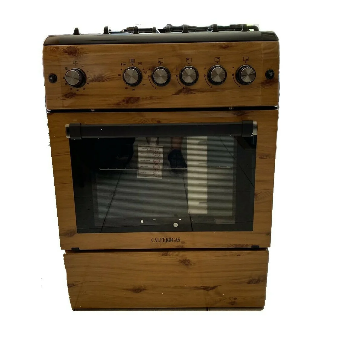 Φωτογραφία προϊόντος: Calfer Gas F6TX40GF-B Wood Κουζίνα Υγραερίου 64lt με Εστίες Υγραερίου Π60εκ. Καφέ