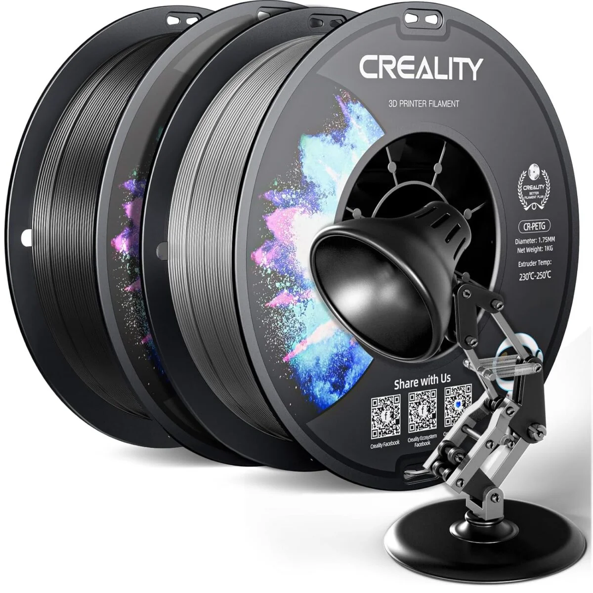 Φωτογραφία προϊόντος: Creality CR-PETG Value Pack 2kg - No Reel - Black & Gray 3D Printer Filament Refill (Black+Grey)
