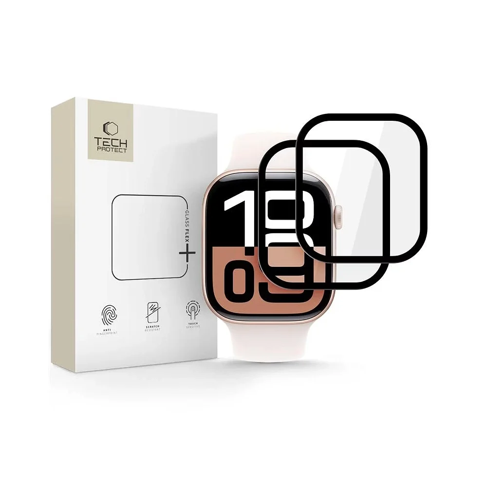 Φωτογραφία προϊόντος: Tech-Protect Glass Flex+ 2-Pack Hybrid Glass For Apple Watch 10 (42mm) Black