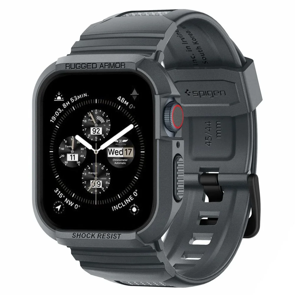 Φωτογραφία προϊόντος: Spigen Θήκη - Λουράκι Rugged Armor ”Pro” Apple Watch 4 / 5 / 6 / 7 / 8 / 9 / SE (44 / 45 mm) Dark Grey