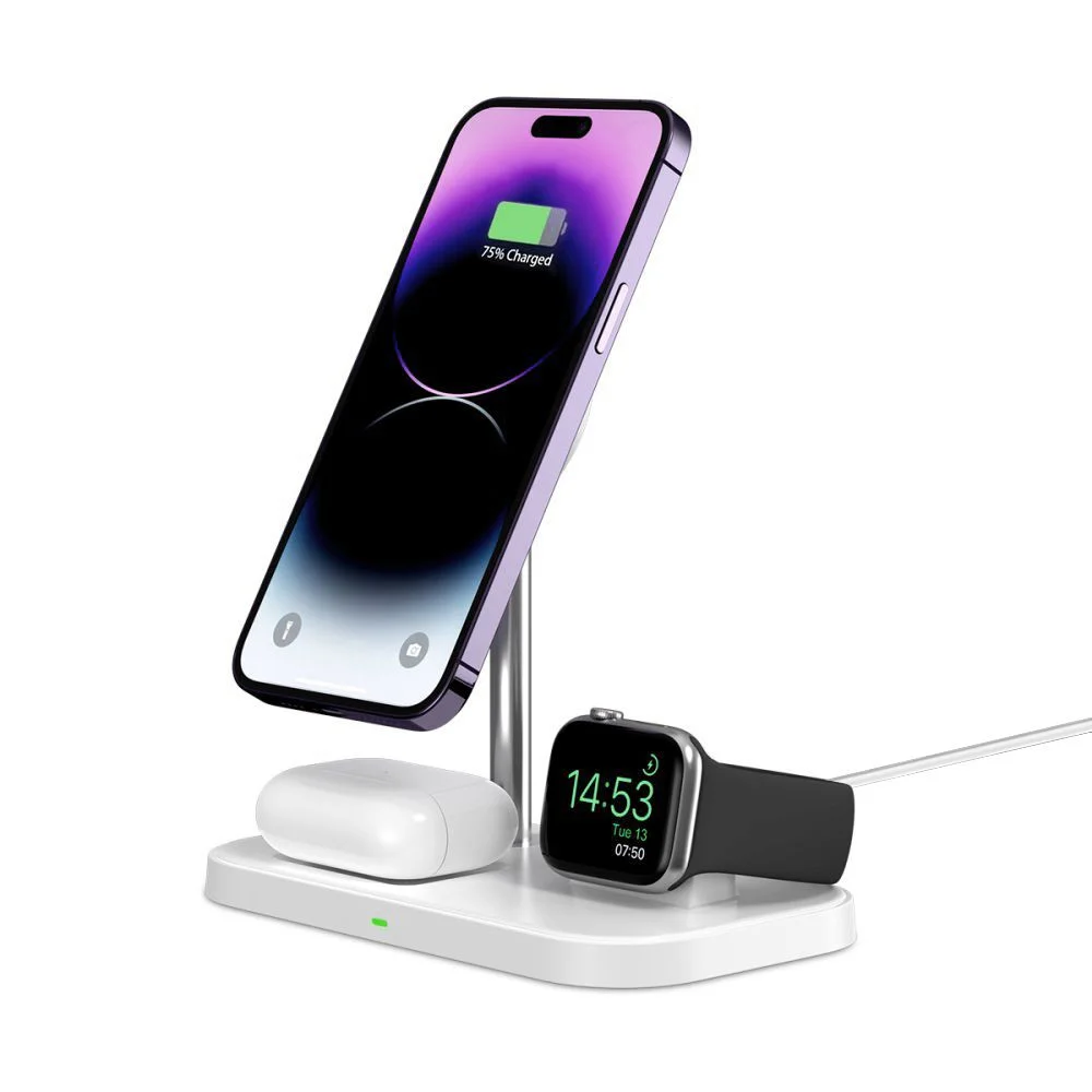 Φωτογραφία προϊόντος: Tech-Protect 3in1 Μαγνητικός Ασύρματος Φορτιστής MagSafe QI15W-A22 White