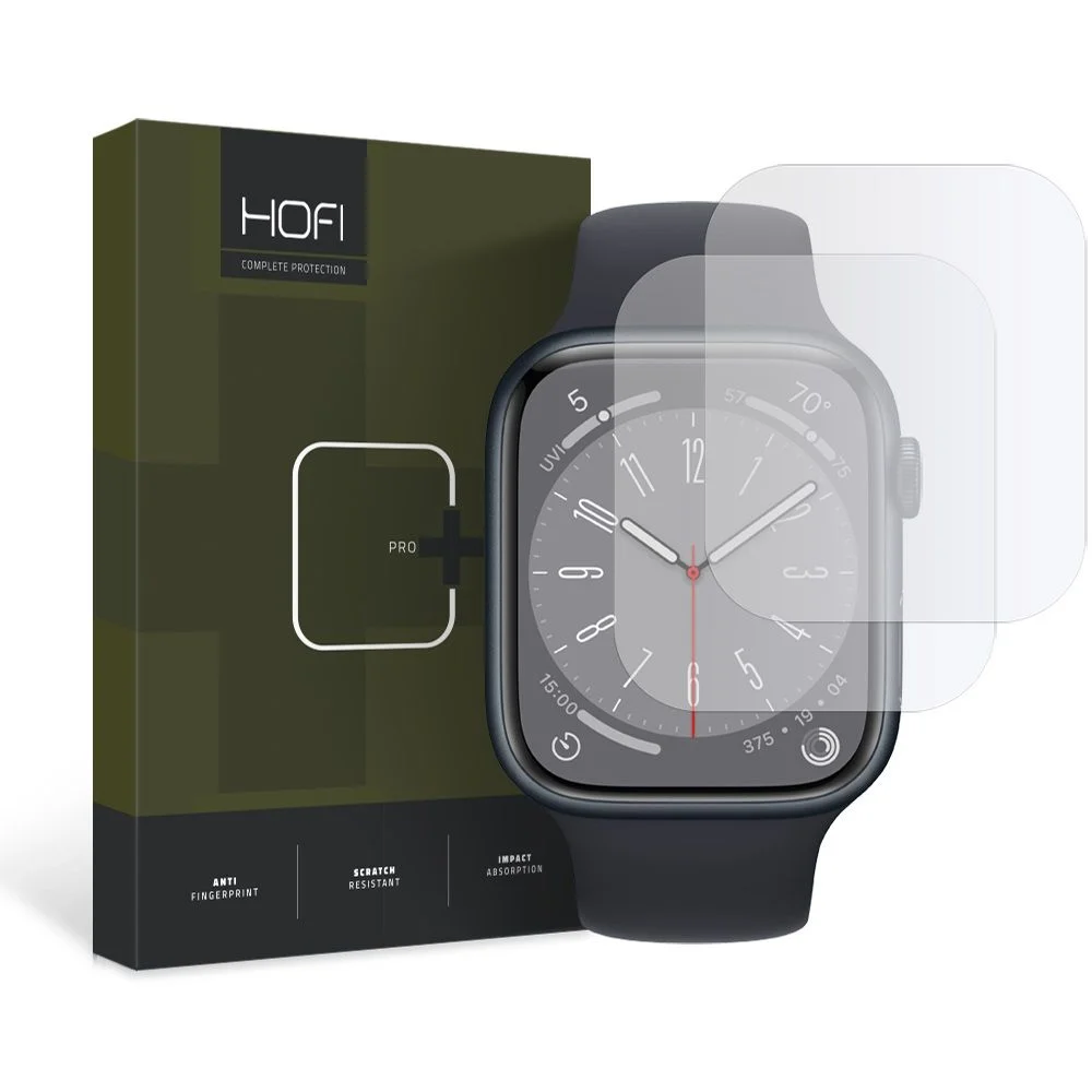 Φωτογραφία προϊόντος: Hofi Hydroflex Pro+ 2-pack Apple Watch 4 / 5 / 6 / 7 / 8 / 9 / SE (44 / 45 mm) Clear