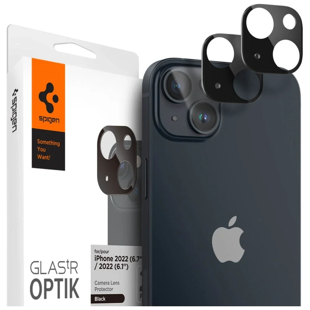Φωτογραφία προϊόντος: Spigen Glass tR Optik Camera Tempered Glass (2 Pack) iPhone 14/14 Plus Black