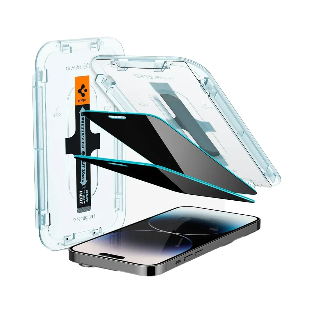 Φωτογραφία προϊόντος: Spigen Glas.tR ”ez Fit” Tempered Glass 2-pack iPhone 14 Pro Privacy