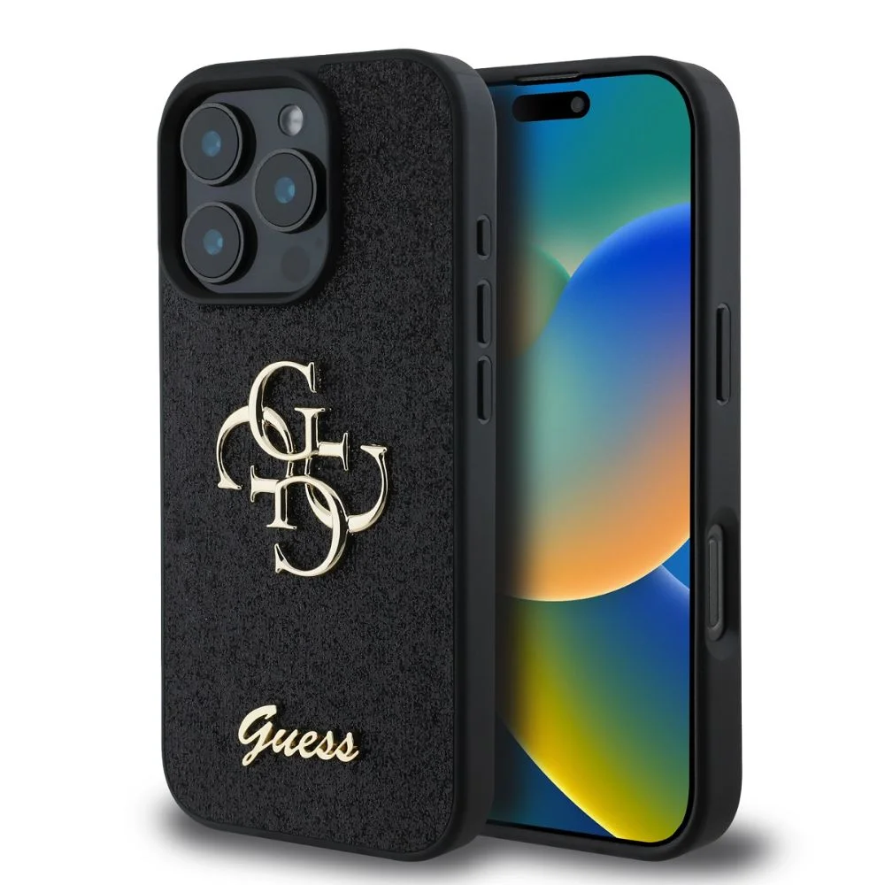 Φωτογραφία προϊόντος: Guess Θήκη PU Fixed Glitter 4G Metal Logo iPhone 16 Pro Max Black