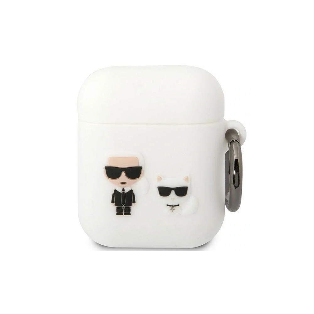 Φωτογραφία προϊόντος: Karl Lagerfeld and Choupette Θήκη Σιλικόνης Airpods 1/2 White