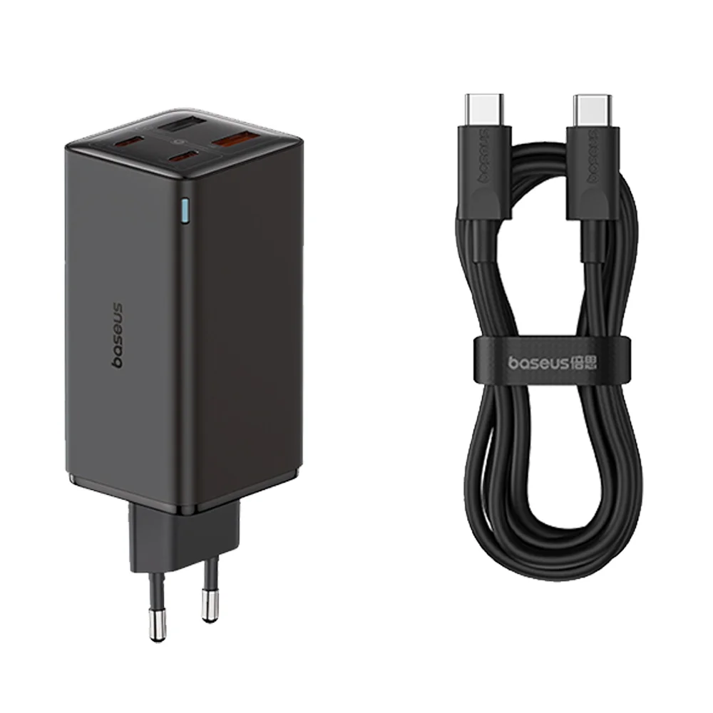 Φωτογραφία προϊόντος: Baseus Φορτιστής GaN6 Pro 2x USB, 2x Type-C, 100W, 20V, 5A, με καλώδιο Type-C 1m Black