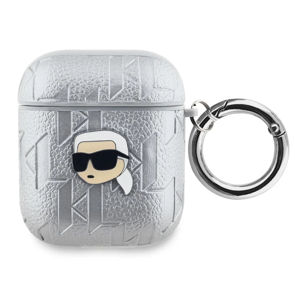 Φωτογραφία προϊόντος: Karl Lagerfeld Θήκη PU Embossed Karl Head Case for AirPods 1/2 Silver