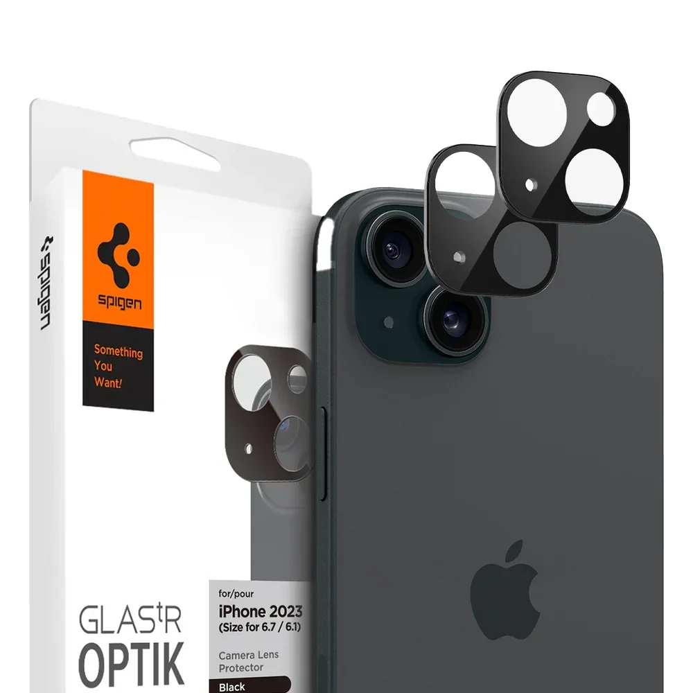 Φωτογραφία προϊόντος: Spigen Glass tR Optik Camera Glass (2 Pack) iPhone 15/15 Plus Black
