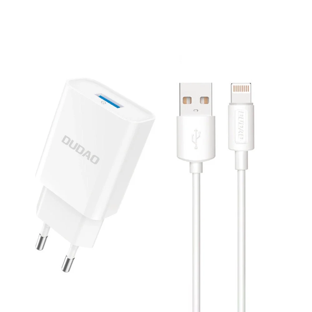 Φωτογραφία προϊόντος: OEM Dudao Φορτιστής με Θύρα USB-A 2.1A και Καλώδιο Lightning White