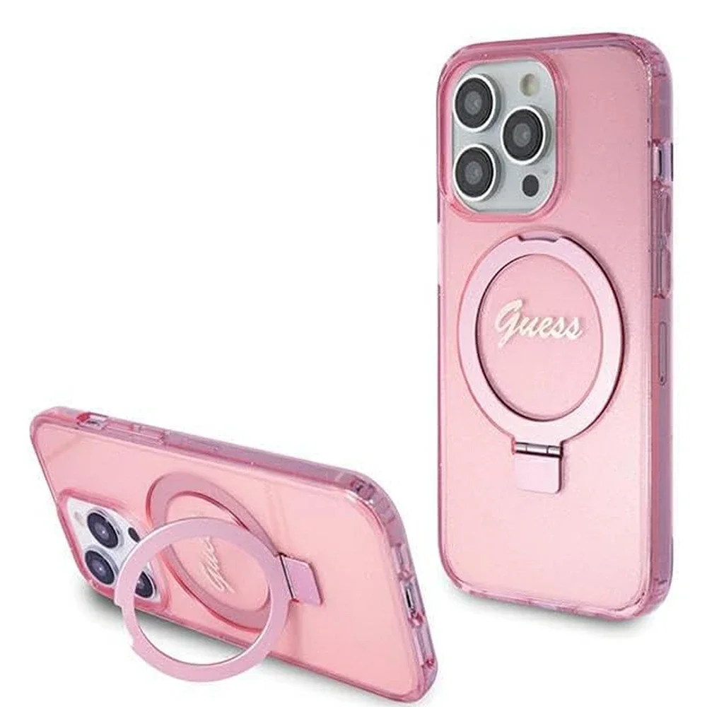Φωτογραφία προϊόντος: Guess Θήκη IML Ring Stand Glitter MagSafe iPhone 15 Pro Max Pink