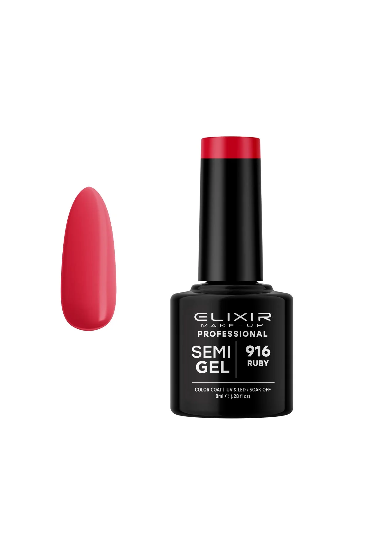 Φωτογραφία προϊόντος: Ημιμόνιμο βερνίκι Elixir Semi Gel 916 Ruby 8ml