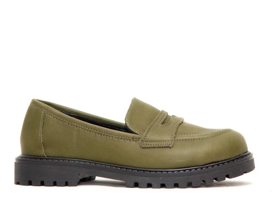Φωτογραφία προϊόντος: Anteos Shoes 2025-902 Γυναικεία Loafers από Δέρμα σε Λαδί χρώμα