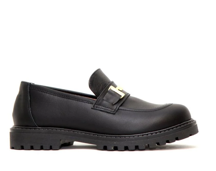 Φωτογραφία προϊόντος: Anteos Shoes 24003 Γυναικεία Loafers από Δέρμα σε Μαύρο χρώμα