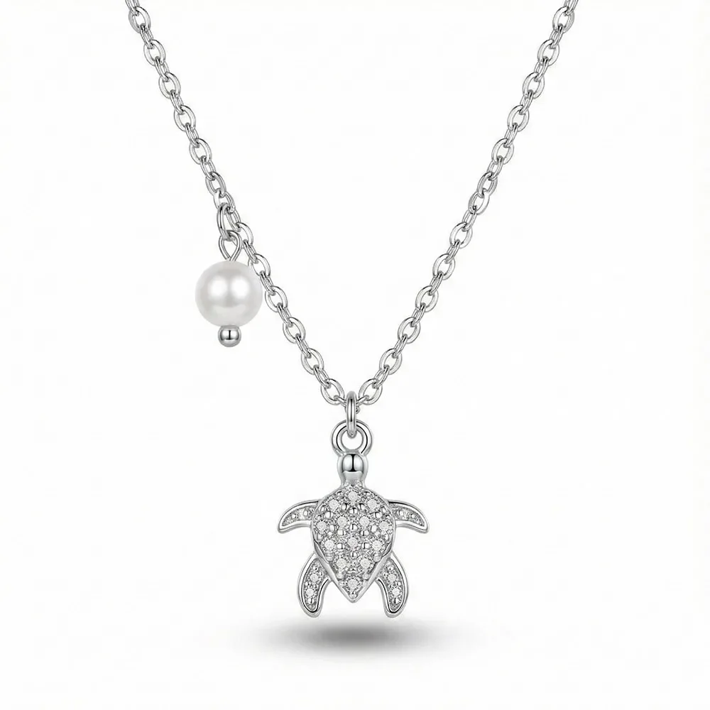 Φωτογραφία προϊόντος: OEM Turtle pearls ασημί αλυσίδα γυναικεία