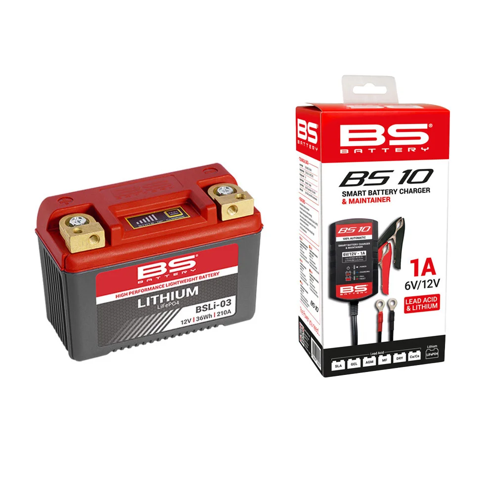 Φωτογραφία προϊόντος: Μπαταρία Λιθίου BS Battery BSLI-03 12V 211 CCA Με Φορτιστή BS10 BSBATTERY BS-BSLI-03-10