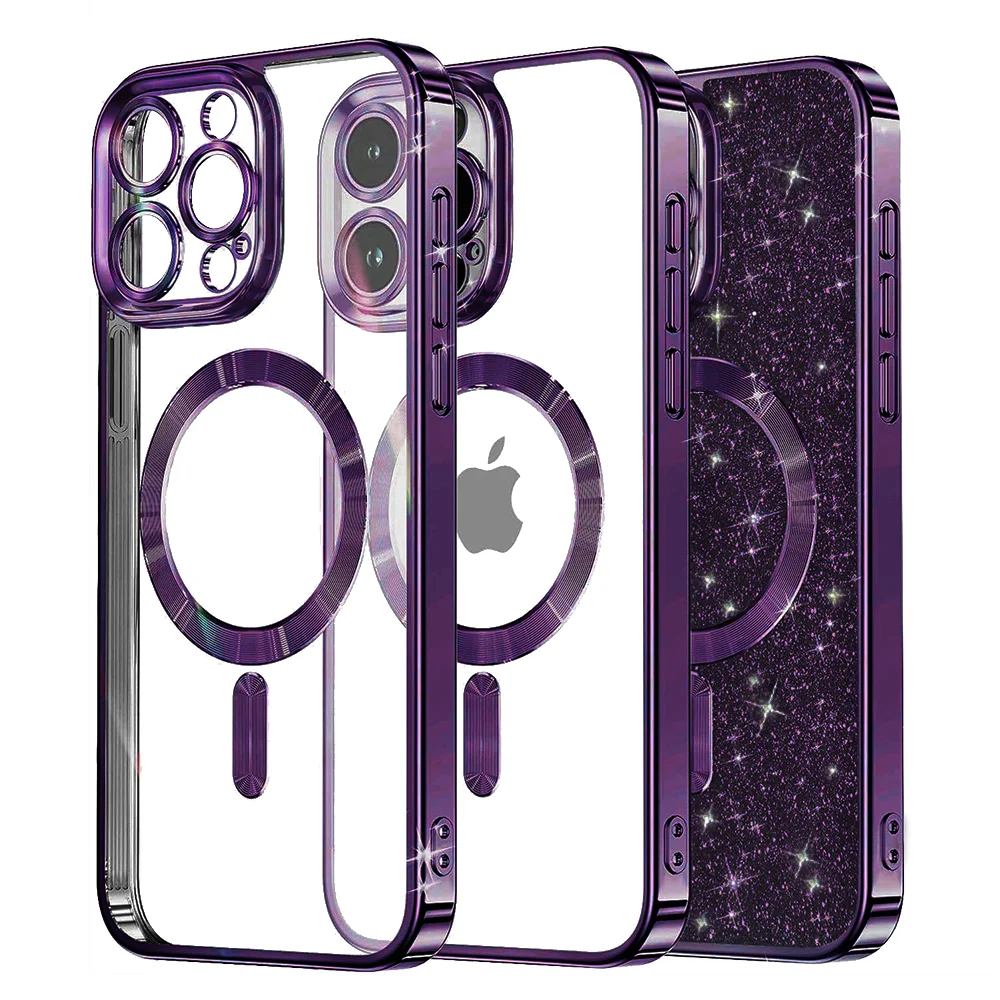 Φωτογραφία προϊόντος: Techsuit Θήκη Luxury Glitter MagSafe iPhone 16 Pro Deep Purple