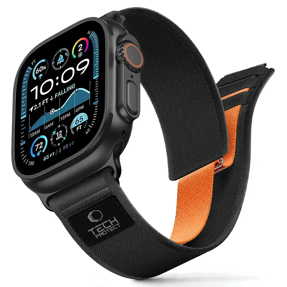 Φωτογραφία προϊόντος: Tech-Protect Tech‑Protect Λουράκι Nylon Elite Apple Watch 8 / 9 / 10 / 11 / SE / Ultra (44 / 45 / 46 / 49 mm) Black/Orange