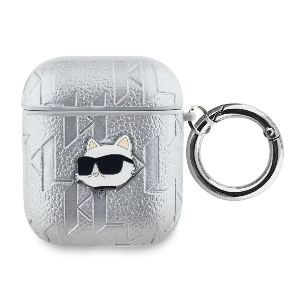 Φωτογραφία προϊόντος: Karl Lagerfeld Θήκη PU Embossed Choupette Head AirPods 1/2 Silver