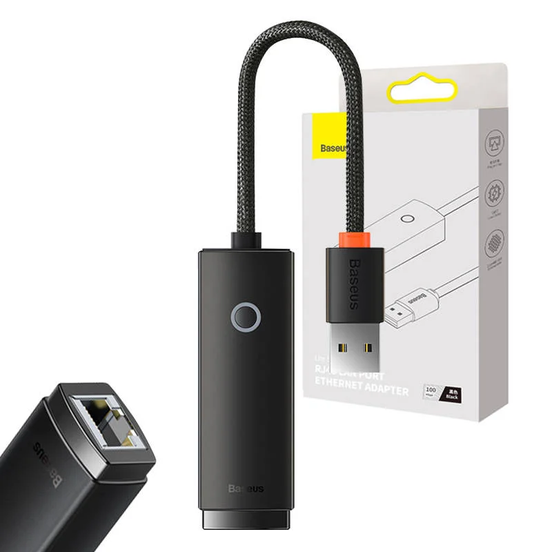Φωτογραφία προϊόντος: Baseus Lite Series USB σε RJ45 Αντάπτορας Δικτύου 100Mbps Black