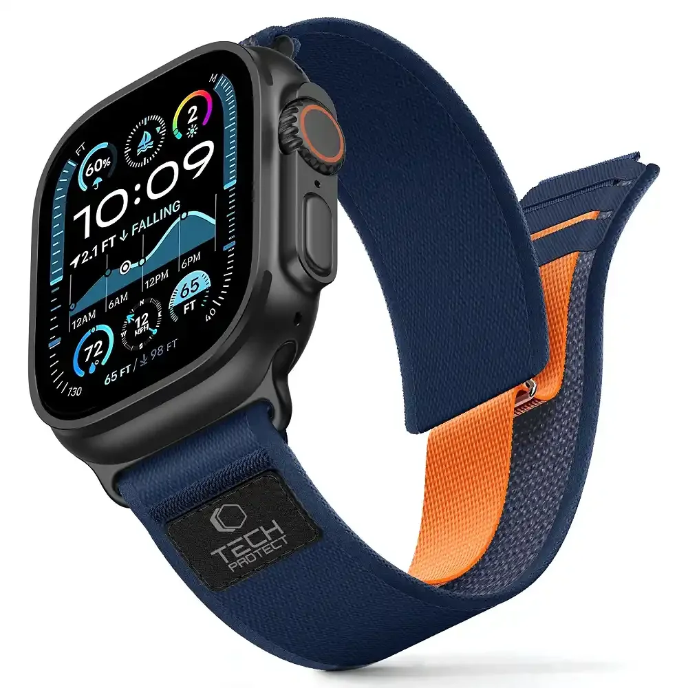 Φωτογραφία προϊόντος: Tech-Protect Tech‑Protect Λουράκι Nylon Elite Apple Watch 8 / 9 / 10 / 11 / SE / Ultra (44 / 45 / 46 / 49 mm) Navy/Orange