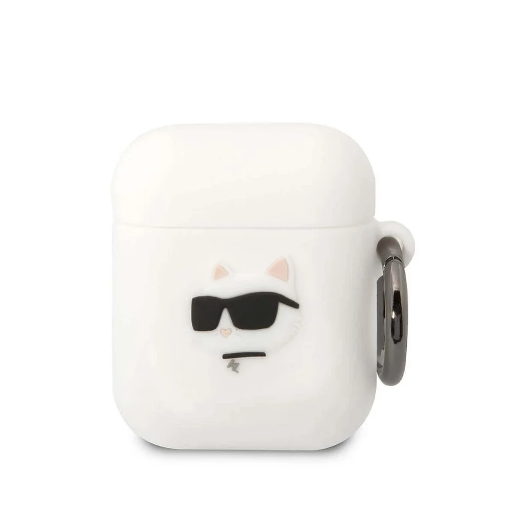Φωτογραφία προϊόντος: Karl Lagerfeld Θήκη 3D Logo NFT Choupette Head Silicone Airpods 1/2 White