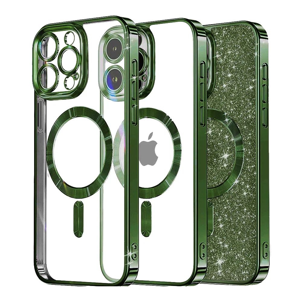 Φωτογραφία προϊόντος: Techsuit Θήκη Luxury Glitter MagSafe iPhone 16 Pro Deep Green