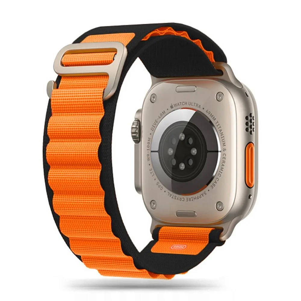 Φωτογραφία προϊόντος: Tech-Protect Λουράκι Nylon Pro Apple Watch 8 / 9 / 10 / 11 / SE / Ultra (44 / 45 / 46 / 49 mm) Black / Orange
