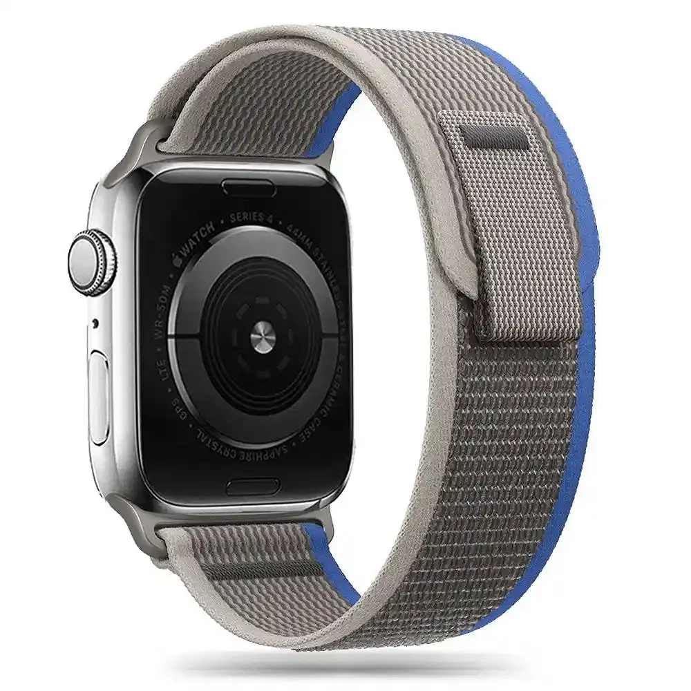 Φωτογραφία προϊόντος: Tech-protect Λουράκι Nylon Apple Watch 4 / 5 / 6 / 7 / 8 / 9 / 10 / 11 / SE (40 / 41 / 42 mm) Grey / Blue