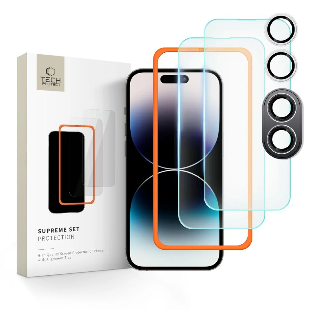 Φωτογραφία προϊόντος: Tech-Protect Supreme Tempered Glass Set 3-Pack iPhone 16 Clear