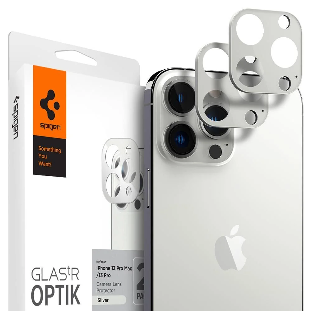 Φωτογραφία προϊόντος: Spigen Optik.tR Camera Protector 2-pack iPhone 13 Pro / 13 Pro Max Silver
