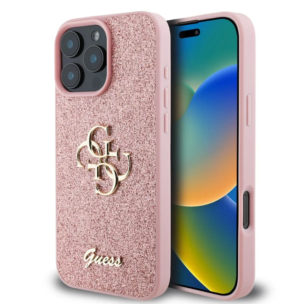 Φωτογραφία προϊόντος: Guess Θήκη PU Fixed Glitter 4G Metal Logo iPhone 16 Pro Max Pink
